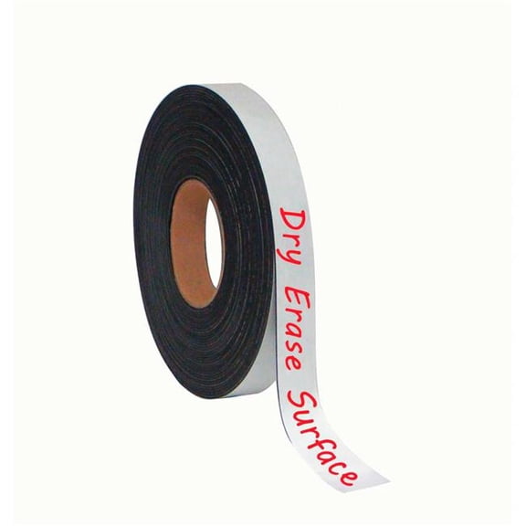 Bi-Silque Visual Communication Products B1400750 MasterVision Dry-Erase Magnetic Tape Rolls - Write on Wipe Off - White - 1 in. x 50 ft.