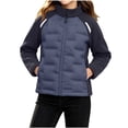 thumbnail image 2 of Samdudou Girls Winter Coats Puffer Jackets Mixed Media Zip Up Fall Outerwear Kids Stand Collar Quilted Core Clothes Outdoor Layering Tops Basic Playwear Gear Size 2-15 Years, 2 of 9