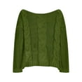 thumbnail image 6 of Utoimkio Women's Off Shoulder Pullover Sweater Crew Neck Long Sleeve Cable Knitted Casual Loose Lightweight Sweaters for Women, 6 of 6