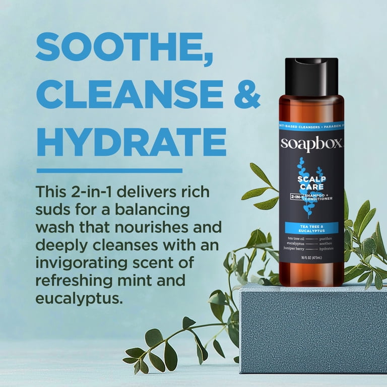Soapbox Mens 2-in-1 Scalp Care Shampoo & Conditioner, 16 fl oz