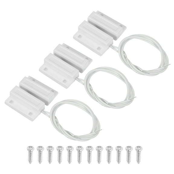 Uxcell Magnetic Reed Switch, 3 Sets NC Magnetic Contact Switch for Door Window