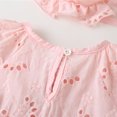 thumbnail image 6 of HWJAD Cotton Linen One-Piece Romper Dress and Hat Set for Infant Baby Girls Toddler Eyelet Embroidery Dresses Summer Outfits, 6 of 9