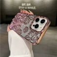 thumbnail image 1 of For iPhone 15 Pro Max Luxury Flash Glitter Flowers Plating Frame Phone Case For iPhone 11 12 13 14 15 16 Soft Protective Cover tzw, 1 of 7
