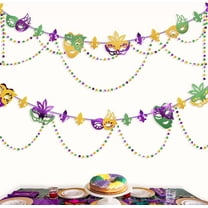 Cheerland Mardi Gras Garland Set, Green Purple Gold, 3-Piece