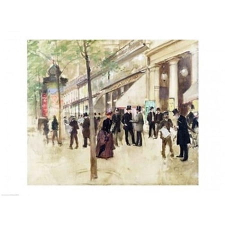 The Boulevard Montmartre & The Theatre Des Varietes Poster Print by Jean Beraud - 36 x 24 in. - Large