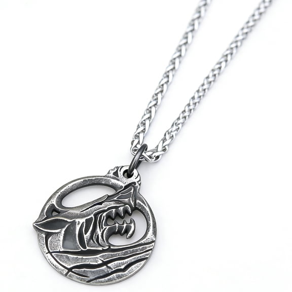 ZMY Home Stainless Steel Necklace Ice Wolf Pendant Statement Jewelry for Men