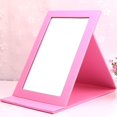 thumbnail image 3 of Portable Folding Vanity Mirror,Desktop Folding Mirror with Adjustable PU Leather Stand-Pink, 3 of 5