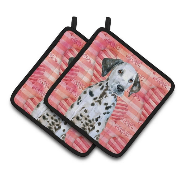 Caroline's Treasures Dalmatian Puppy Love Pair of Pot Holders
