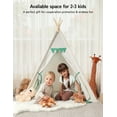 thumbnail image 3 of Besrey Kid Teepee Play Tent with String Lights & Thickened Mat,Kids Indoor Outdoor Playhuose Tent,Green, 3 of 7