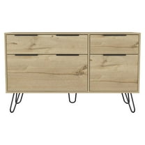HomeRoots 47" Brown And Black Four Drawer Double Dresser