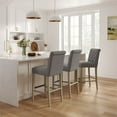 thumbnail image 3 of Bowery Hill 30"H Button-Tufted Fabric Barstool in Effie Flint/Gray, 3 of 11