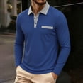 thumbnail image 2 of yillto Men's Long Sleeve Casual Shirts V Neck Collared Lightweight Business Golf Shirt with Pocket, 2 of 8