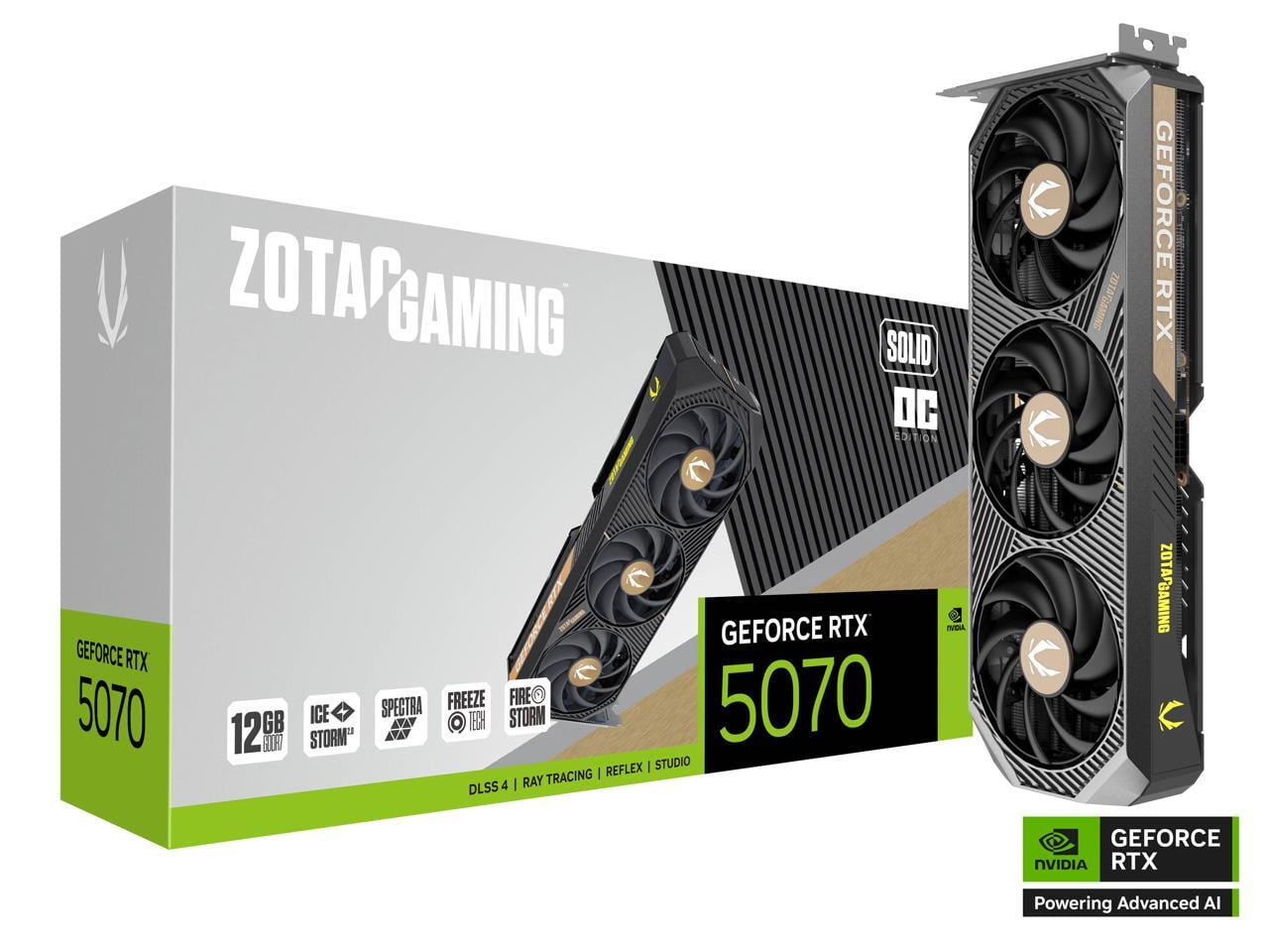 Zotac USA ZTB50700J10P RTX 5070 Solid OC 12GB Graphics Card