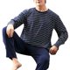 thumbnail image 2 of Conjunto de pijamas para hombre, fibra de leche, manga larga, transpirable, cómodo, ropa de dormir a rayas para hombre B1 XXL, 2 of 8