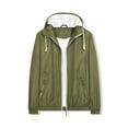 thumbnail image 2 of WREESH Mens Solid Windbreaker Jacket Lightweight Hooded Jacket Fall Casual Loose Windproof Outerwear Outdoor Sunscreen Jogging Jacket Olive Green, 2 of 4