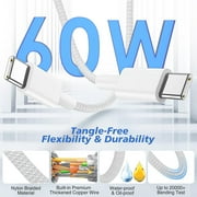Wall Charger Compatible with iPhone 15 16 17 Charger Fast Charging,20W USB C Charger Block with 60W 6FT USB C Braided Cord Compatible for iPhone 17 Pro 16 15 Pro Max/Pro/Plus/iPad Pro/Air Case