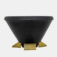thumbnail image 2 of Benjara 12 Inch Decorative Bowl Table Decor, Gold Metal Legs, Black Wood Bowl, 2 of 2
