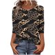thumbnail image 2 of Xuyuer Unisex Print 3/4 Sleeve Tee - Fashion Women's Loose Casual Round Neck 3/4 Sleeve Oversized Top for Music Festival Grounds, and Free-Spirited Gender-Neutral Layered Street Style, 2 of 7
