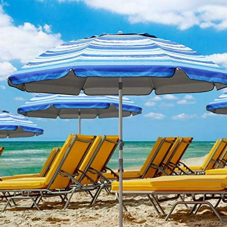 Blissun 7.2' Portable Beach Umbrella with Sand Anchor, Tilt Blissun 7.2' Portable Beach Umbrella with Sand Anchor, Tilt