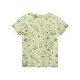 thumbnail image 4 of Abcomgle Girls Tshirts 8-10 Years Old Summer Short Sleeve Tshirt Daisy & Wildflower Print Toddler Girls T-Shirts Gradient Crewneck Cotton Tops, 4 of 5