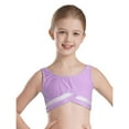 thumbnail image 5 of HULIJA Kids Girls 2 Piece Dance Sport Outfit Contrast Color Sleeveless Crop Top with Shorts Ballet Light Purple 10, 5 of 7