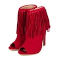 thumbnail image 5 of New Women Liliana Martha-1 Suede Fringe Peep Toe Stiletto Ankle Bootie, 5 of 6