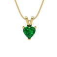thumbnail image 3 of 0.5 ct Brilliant Heart Cut Solitaire Emerald 14k Yellow Solid Gold Everyday Affordable Designer Necklace Pendant with 18" Chain, 3 of 6