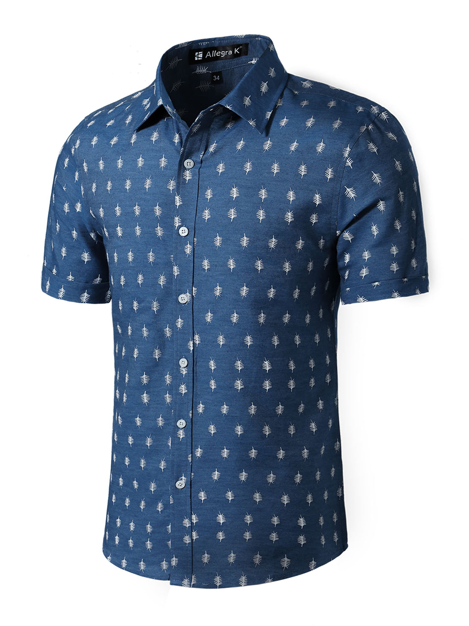Unique Bargains - Men's Collared Short Sleeve Button-Down Slim Shirt ...