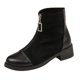 thumbnail image 1 of NECHOLOGY Botas Mujer Adulto Femenino Zapatos Botines de mujer Botas de tobillo de tacón grueso con cremallera frontal y panel de gamuza de cuero retro a la moda para mujer (Black, 7.5), 1 of 6
