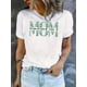 thumbnail image 1 of Women'S Casual Crew Neck Short Sleeve T-Shirt with Geometric Heart Mom Print, Knit Polyester Fabric, Medium Stretch, Simple Fashion Tee for All Seasons, 1 of 6