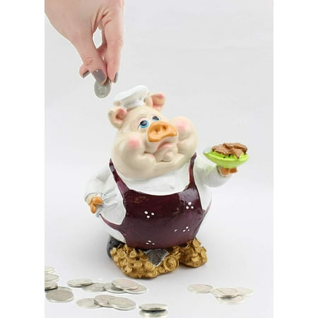 Novelty Pig Saving Box Coin Bank Money Saving Bank Toy Bank Piggy Bank for 2019 New Year, (Brown)