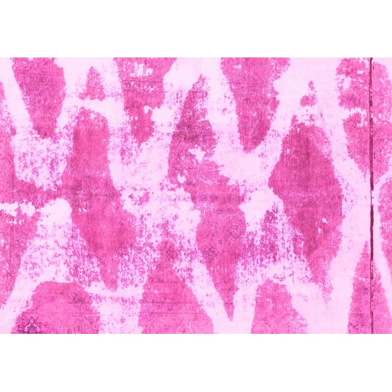 Ahgly Company Indoor Rectangle Abstract Pink Modern Area Rugs, 7' x 9'