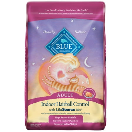Blue Buffalo Indoor Hairball Control Adult Dry Cat Food, Chicken & Brown Rice,