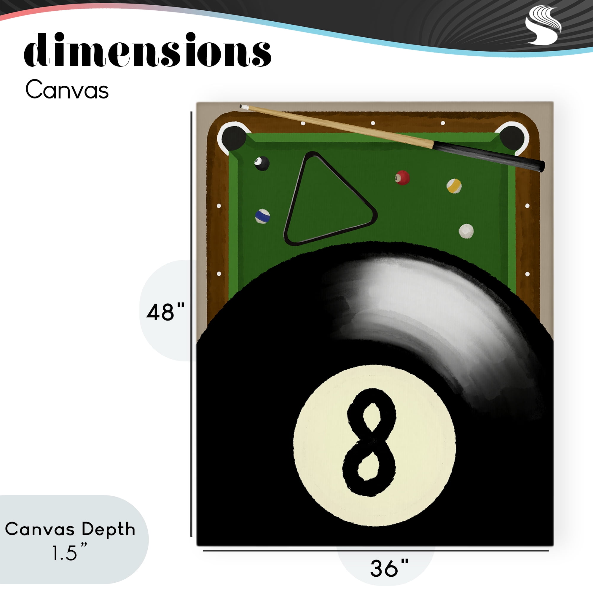 Stupell Industries Billiard Table & Balls Canvas Wall Art, design by Jennifer Stith