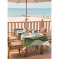 thumbnail image 6 of Outdoor Tablecloth with Umbrella Hole, Sage Green Stripes Spillproof Waterproof Outdoor Table Cover, Retro Farmhouse Abstract Ripple Patio Tablecloths for Party Picnic Camping, Rectangle 54"x80", 6 of 9