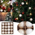 thumbnail image 1 of Christmas Ornament Festive Tree Hanging Set with Elegant Flocked and Painted Design for Holiday Party, 1 of 6
