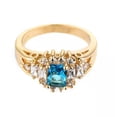 thumbnail image 3 of Aquamarine Blue CZ Band Womens 14kt Yellow Gold Filled Engagement Ring Size 6-10, 3 of 8