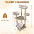 thumbnail image 3 of Gymax Carpeted Cat Tree 51'' Cat Tower w/ Comfy Plush Perches Scratching Posts, 3 of 10