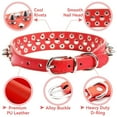 thumbnail image 3 of Adjustable wide nail dog collar, mushroom rivet PU leather cat dog collar, durable nail pet collar, 3 of 5