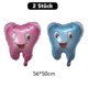 thumbnail image 2 of Pack of 2 Teeth Balloons, Tooth Shape Balloon Party Decoration, Tooth Fairy Gifts Boys Girls, Birthday Decoration Boys Girls, Children's Birthday Balloons, Gender Reveal Party Decoration, 2 of 5