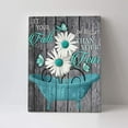 thumbnail image 4 of Farmhouse Bathroom Decor Wall Teal Daisy Quotes Pictures Toilet Art Turquoise Artwork Framed Modern Home Wall Decor For Bathroom Rustic Wall Art Canvas Prints 12x16 Inch, 4 of 6