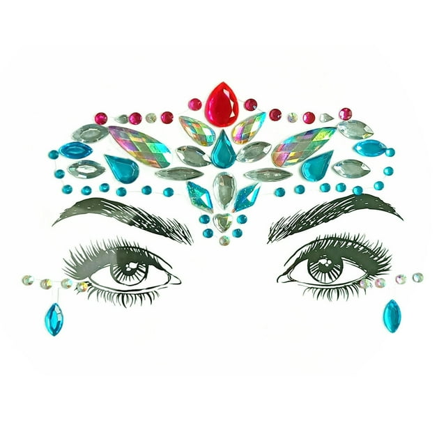 EGNMCR Fake Tattoos, Tattoo Stickers Halloween Sticker Acrylic Crystal Diamond Sticker Diamond Face Sticker Stickers Stickers