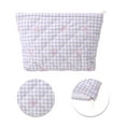 thumbnail image 4 of Unique Bargains 1 Pc Plaid Bow Makeup Bag Purple Polyester, 4 of 5