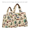 thumbnail image 3 of Wrapables Large & Small Foldable Tote Nylon Reusable Grocery Bags, Set of 2, Britain, 3 of 5