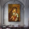 thumbnail image 4 of La Virgen María y Jesús, terapeuta, icono de Panagia, Madre de Dios, lienzo religioso bizantino ortodoxo, arte de pared para decoración de sala de estar, 4 of 5