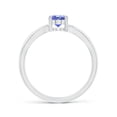 thumbnail image 2 of ANGARA Natural Prong-Set Solitaire Tanzanite Split Shank Ring in 14K White Gold for Women (Size-7x5mm) | December Birthstone, Birthday, Anniversary, Jewelry Gift for Women | Natural Tanzanite Ring, 2 of 9