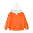 thumbnail image 4 of xaoyunyn Pullover for Girls Casual Loose Long Sleeve Spring Fall Color Block Hooded Sweatshirts 2-15 Years, 4 of 6