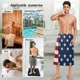 thumbnail image 7 of Ryvnso Men's Adjustable Shower Wrap American Flag Bath Towels with Snap Closure 28 x 60 inch, 7 of 7
