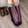 thumbnail image 5 of FARONZE Knee-High Black Pink Chicken Legs Socks, Funny, 13.7 inch, 5 of 5