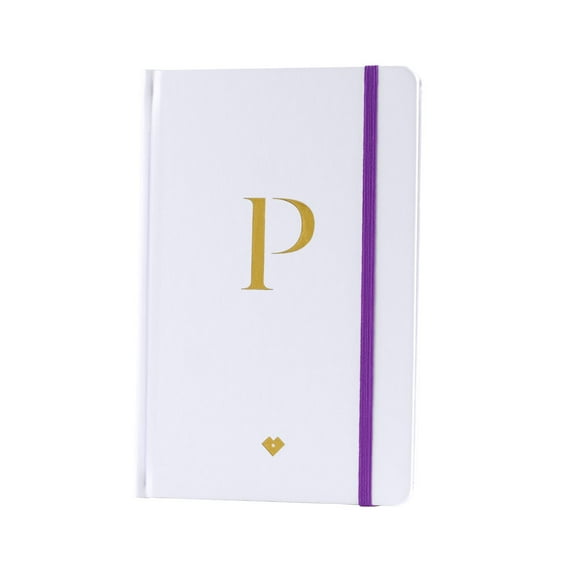 Libreta de Notas con Iniciales LuckyLy, Notebook Pasta Dura de Piel Vegana, Letras A-Z dorado 152 páginas